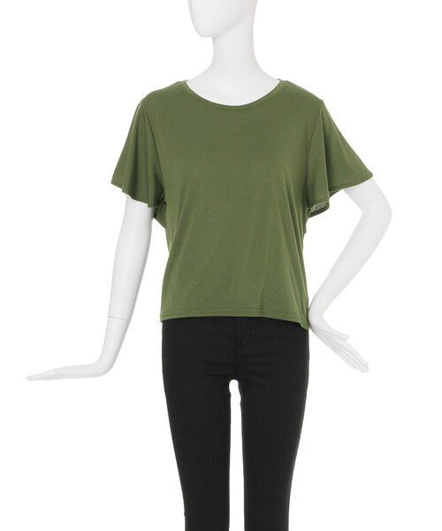 MURUA（ムルーア）の「【CASUAL】アシメフレアスリーブトップス（トップス・レディース・ホワイト/ブラック/カーキ・F）」の3枚目の写真