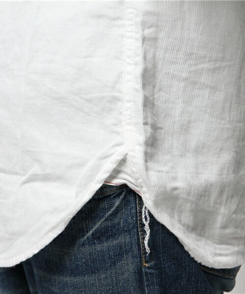 Johnbull Private labo（ジョンブルプライベートラボ）の「バンドカラーシャツ（シャツ/ブラウス・メンズ・ホワイト/インディゴブルー・SMALL/MEDIUM/LARGE）」の9枚目の写真