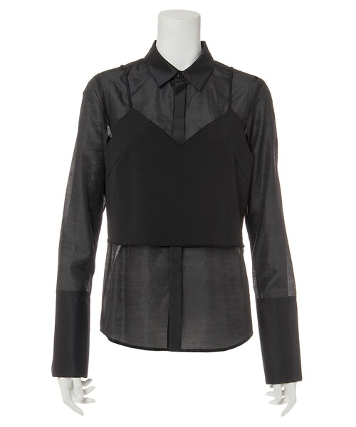 G.V.G.V.(ジーヴィージーヴィー)の「CAMILAYERED SHIRT(トップス・レディース・BGD/BLACK/GREY・36/34)」の2枚目の写真