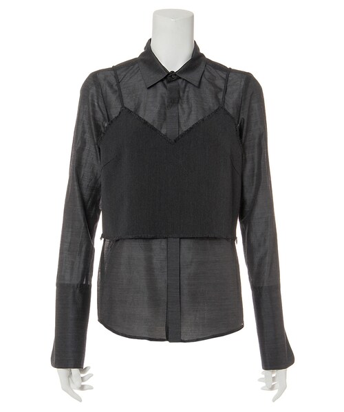 G.V.G.V.(ジーヴィージーヴィー)の「CAMILAYERED SHIRT(トップス・レディース・BGD/BLACK/GREY・36/34)」の3枚目の写真