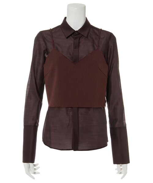 G.V.G.V.(ジーヴィージーヴィー)の「CAMILAYERED SHIRT(トップス・レディース・BGD/BLACK/GREY・36/34)」の1枚目の写真