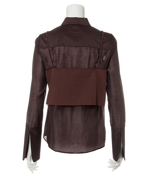 G.V.G.V.(ジーヴィージーヴィー)の「CAMILAYERED SHIRT(トップス・レディース・BGD/BLACK/GREY・36/34)」の5枚目の写真