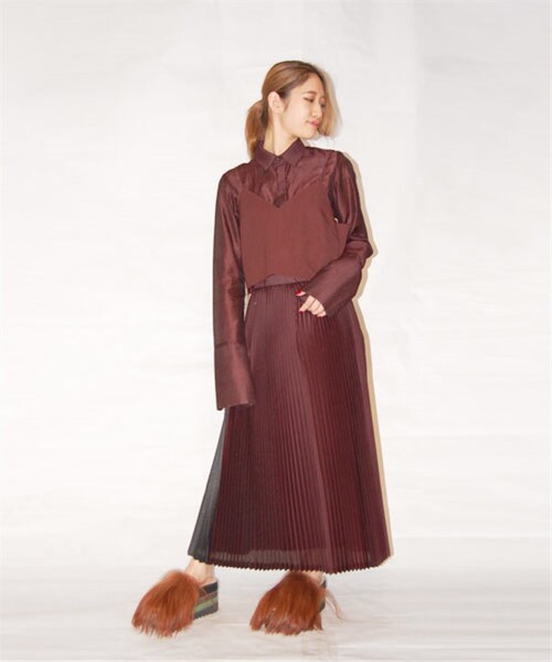 G.V.G.V.(ジーヴィージーヴィー)の「CAMILAYERED SHIRT(トップス・レディース・BGD/BLACK/GREY・36/34)」の12枚目の写真