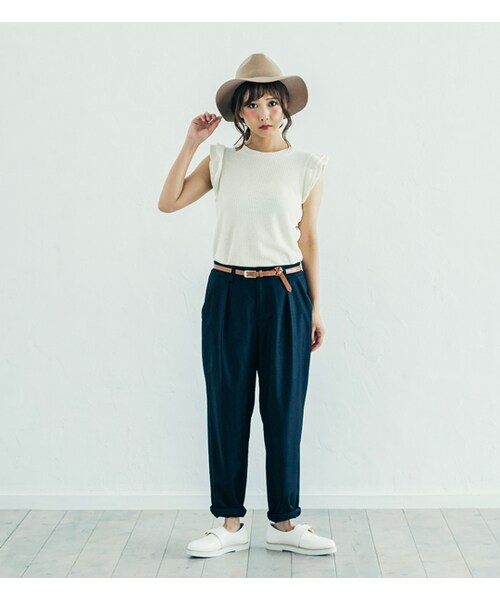 mysty woman（ミスティウーマン）の「【POINT×10】【田中里奈×mysty woman】トップス×2wayオールインワン（オールインワン・サロペット・レディース・ベージュ系/キャメル/ブラック）」の5枚目の写真