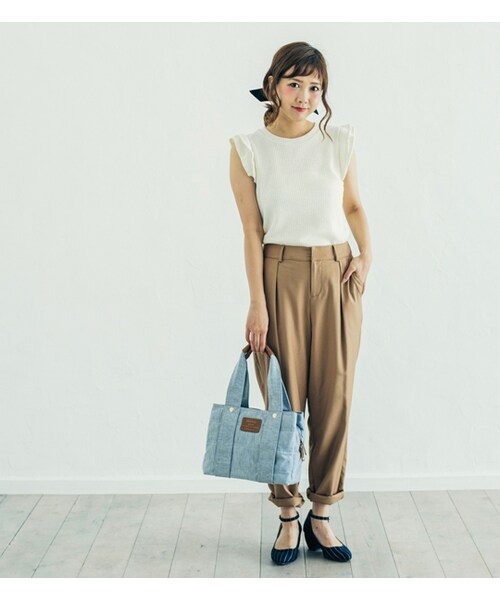 mysty woman（ミスティウーマン）の「【POINT×10】【田中里奈×mysty woman】トップス×2wayオールインワン（オールインワン・サロペット・レディース・ベージュ系/キャメル/ブラック）」の4枚目の写真