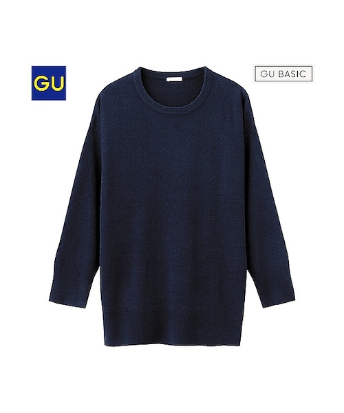 GU（ジーユー）の「（GU）ボリュームニットチュニック（長袖）Ｂ（WOMEN ⁄ ニット・レディース・WINE/BLACK/DARK GRAY/NAVY/NATURAL/YELLOW/OLIVE・S/M/XL/L）」の5枚目の写真