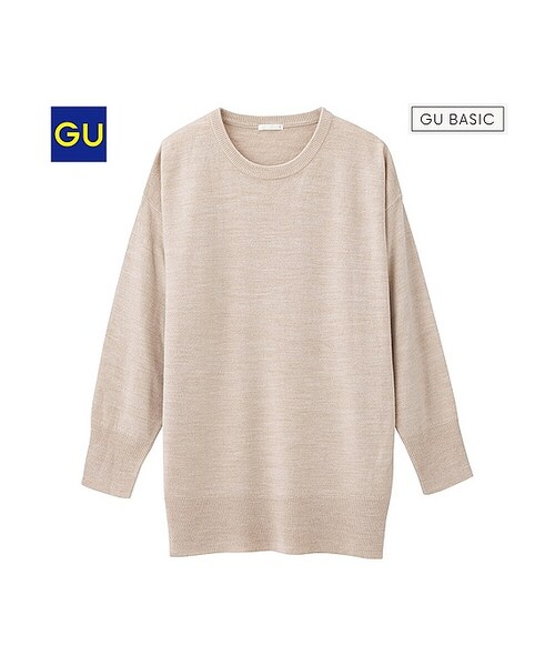GU（ジーユー）の「（GU）ボリュームニットチュニック（長袖）Ｂ（WOMEN ⁄ ニット・レディース・WINE/BLACK/DARK GRAY/NAVY/NATURAL/YELLOW/OLIVE・S/M/XL/L）」の7枚目の写真