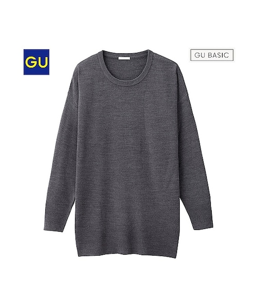 GU（ジーユー）の「（GU）ボリュームニットチュニック（長袖）Ｂ（WOMEN ⁄ ニット・レディース・WINE/BLACK/DARK GRAY/NAVY/NATURAL/YELLOW/OLIVE・S/M/XL/L）」の3枚目の写真