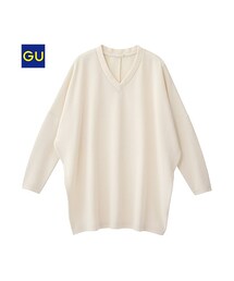 GU | （GU）Ｖネックボリュームプルオーバー（長袖）(トップス)
