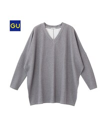 GU | （GU）Ｖネックボリュームプルオーバー（長袖）(トップス)