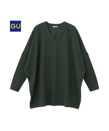 GU | （GU）Ｖネックボリュームプルオーバー（長袖）(トップス)