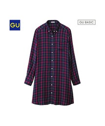 GU | （GU）チェックワンピース（レギュラー・長袖）(ワンピース/ドレス)