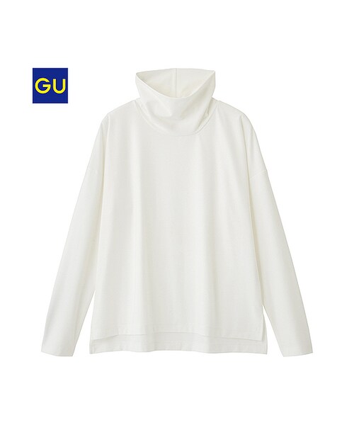 GU(ジーユー)の「(GU)タートルボリュームプルオーバー(長袖)A(WOMEN ⁄ カットソー・レディース・OFF WHITE/NAVY/BLACK/DARK BROWN・L/S/M/XL)」の1枚目の写真