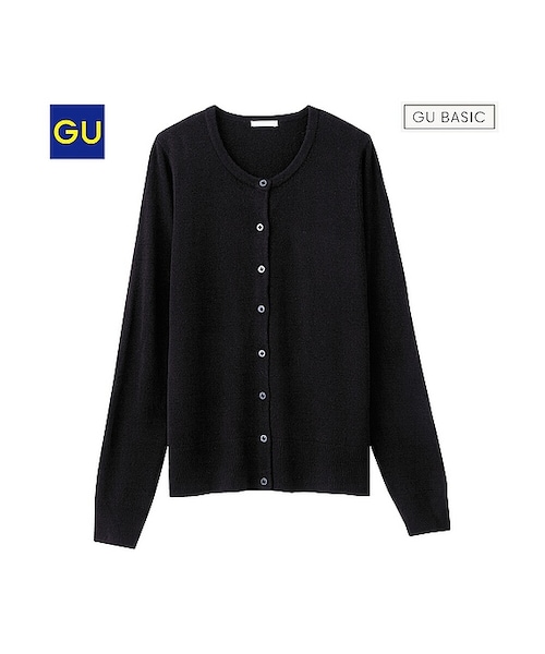 GU（ジーユー）の「（GU）カシミヤタッチクルーネックカーディガン（長袖）（WOMEN ⁄ パーカ・カーディガン・レディース・BLUE/BLACK/DARK BROWN/OFF WHITE/GRAY/RED/NATURAL・XL/L/M/XXL/XS/S）」の3枚目の写真