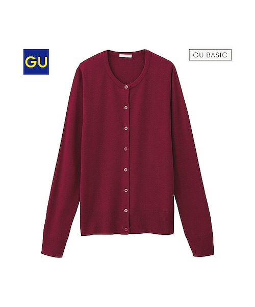 GU（ジーユー）の「（GU）カシミヤタッチクルーネックカーディガン（長袖）（WOMEN ⁄ パーカ・カーディガン・レディース・BLUE/BLACK/DARK BROWN/OFF WHITE/GRAY/RED/NATURAL・XL/L/M/XXL/XS/S）」の6枚目の写真