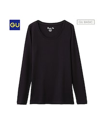 GU | （GU）フライスクルーネックＴ（長袖）Ａ(トップス)