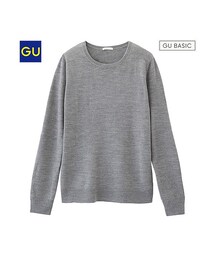 GU | （GU）カシミヤタッチクルーネックセーター（長袖）(トップス)