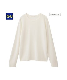 GU | （GU）カシミヤタッチクルーネックセーター（長袖）(トップス)