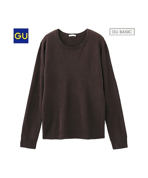 GU(ジーユー)の「(GU)カシミヤタッチクルーネックセーター(長袖)(WOMEN ⁄ ニット・レディース・NATURAL/RED/OFF WHITE/BLACK/BLUE/GRAY/DARK BROWN・S/L/XXL/XL/XS/M)」の5枚目の写真