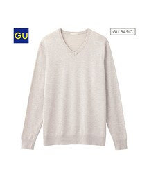 GU | （GU）レーヨンナイロンＶネックセーター（長袖）(トップス)