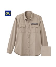 GU | (GU)ツイルミリタリーシャツ(長袖)(トップス)
