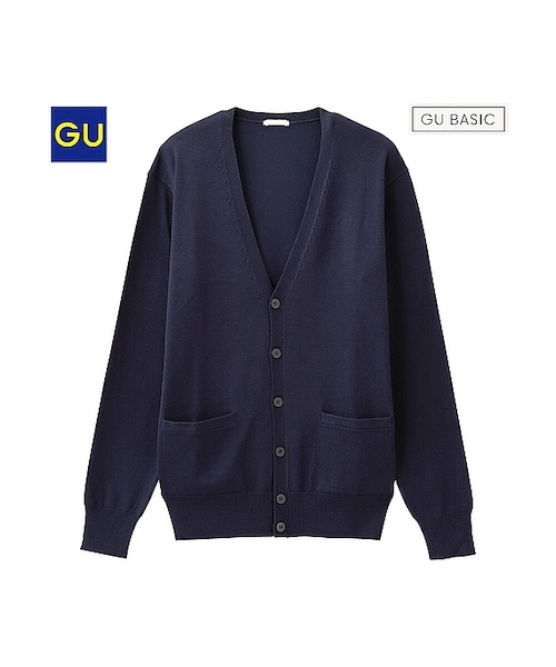 GU(ジーユー)の「(GU)レーヨンナイロンVネックカーディガン(長袖)(MEN ⁄ パーカ・カーディガン・メンズ・BLACK/BLUE/RED/GRAY/DARK GREEN/NAVY/WINE/DARK GRAY・XL/S/M/L)」の6枚目の写真