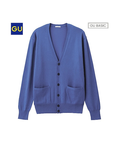 GU(ジーユー)の「(GU)レーヨンナイロンVネックカーディガン(長袖)(MEN ⁄ パーカ・カーディガン・メンズ・BLACK/BLUE/RED/GRAY/DARK GREEN/NAVY/WINE/DARK GRAY・XL/S/M/L)」の5枚目の写真