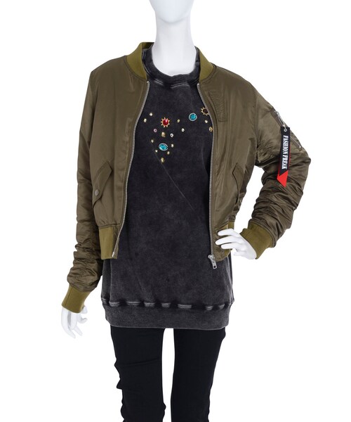 jouetie（ジュエティ）の「BASIC MA-1（ジャケット/アウター・レディース・オフホワイト/ブラック/ベージュ/カーキ）」の7枚目の写真