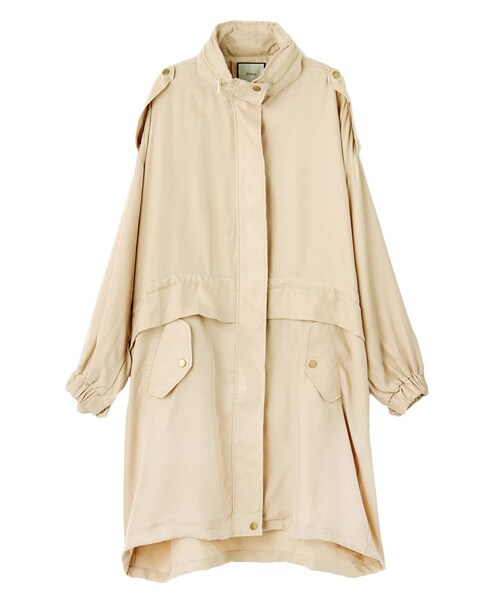 jouetie（ジュエティ）の「バックロゴライトモッズCT（ジャケット/アウター・レディース・ブラック/ベージュ・M）」の2枚目の写真