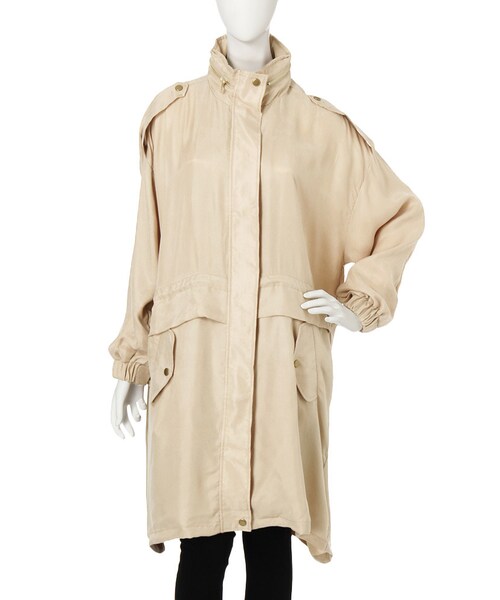 jouetie（ジュエティ）の「バックロゴライトモッズCT（ジャケット/アウター・レディース・ブラック/ベージュ・M）」の3枚目の写真