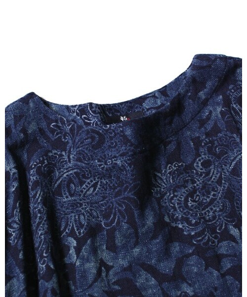 45R（フォーティファイブアール）の「インディゴ胡桃抜染プリント