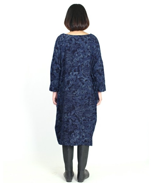 45R（フォーティファイブアール）の「インディゴ胡桃抜染プリント