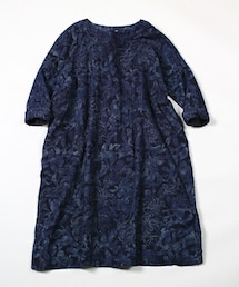 45R（フォーティファイブアール）の「インディゴ胡桃抜染プリント