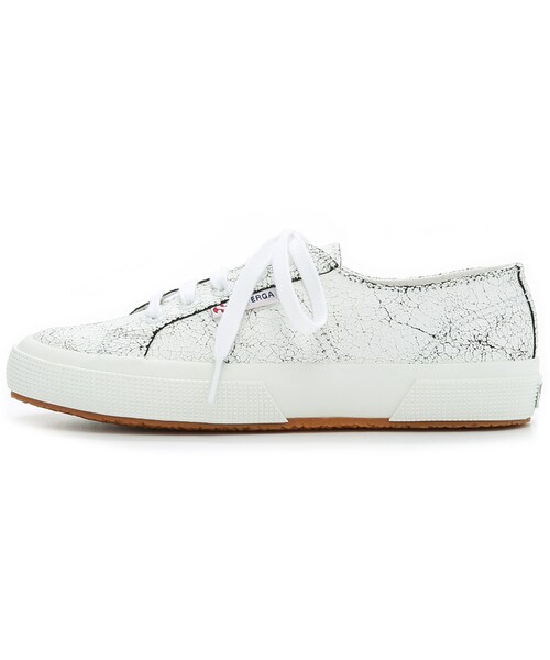 SUPERGA(スペルガ)の「Superga 2750 Crackles Leather Sneakers(スニーカー・レディース・White・6/6.5/7/7.5/8/8.5/9/9.5/10)」の4枚目の写真