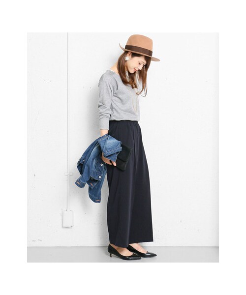 URBAN RESEARCH DOORS（アーバンリサーチドアーズ）の「ポリエステルイージーワイドパンツ（パンツ・レディース・NAVY/BLACK・36/38）」の3枚目の写真