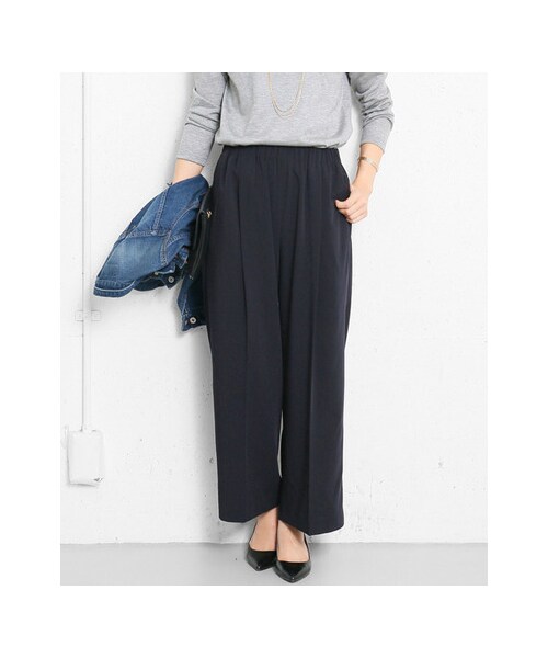 URBAN RESEARCH DOORS（アーバンリサーチドアーズ）の「ポリエステルイージーワイドパンツ（パンツ・レディース・NAVY/BLACK・36/38）」の4枚目の写真