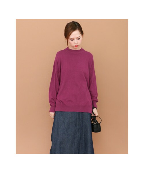 KBF(ケイビーエフ)の「クルーネックWIDEニット(トップス・レディース・T.GRAY/PURPLE/ASH GREEN/NAVY・one)」の16枚目の写真