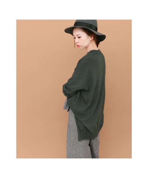 KBF(ケイビーエフ)の「クルーネックWIDEニット(トップス・レディース・T.GRAY/PURPLE/ASH GREEN/NAVY・one)」の7枚目の写真