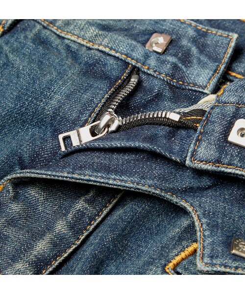 BALMAIN(バルマン)の「Balmain Slim-Fit Distressed Stretch-Denim Biker Jeans(デニムパンツ・メンズ・Blue・30/31/32/33/34)」の2枚目の写真