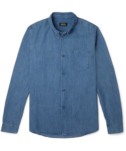 A.P.C.(アーペーセー)の「A.P.C. Button-Down Collar Denim Shirt(シャツ/ブラウス・メンズ・Blue・XS/S/M/L/XL)」の1枚目の写真