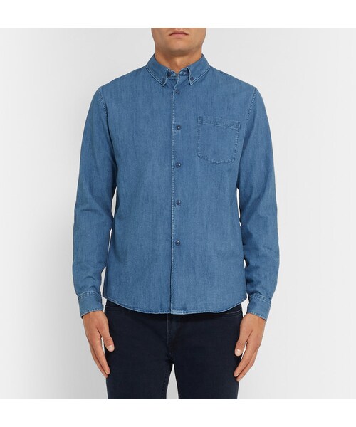 A.P.C.(アーペーセー)の「A.P.C. Button-Down Collar Denim Shirt(シャツ/ブラウス・メンズ・Blue・XS/S/M/L/XL)」の8枚目の写真