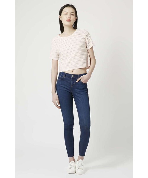 TOPSHOP（トップショップ）の「Petite moto vintage rinse leigh jeans（デニムパンツ・レディース・Blue・W2428/W2528）」の3枚目の写真