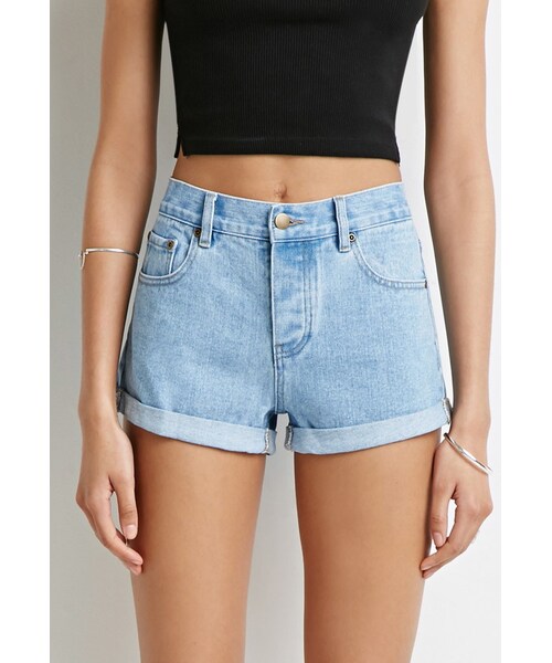 FOREVER 21(フォーエバー トゥエンティーワン)の「FOREVER 21 Cuffed Denim Shorts(その他パンツ・レディース・Blue・24/25/26/28/29)」の7枚目の写真