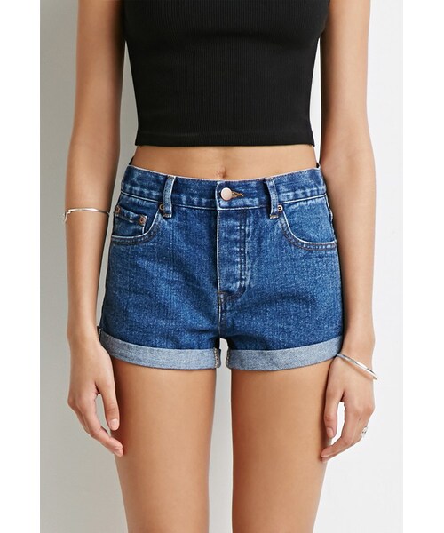 FOREVER 21(フォーエバー トゥエンティーワン)の「FOREVER 21 Cuffed Denim Shorts(その他パンツ・レディース・Blue・24/25/26/28/29)」の10枚目の写真