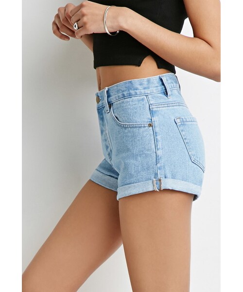 FOREVER 21(フォーエバー トゥエンティーワン)の「FOREVER 21 Cuffed Denim Shorts(その他パンツ・レディース・Blue・24/25/26/28/29)」の8枚目の写真