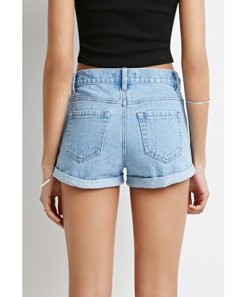 FOREVER 21(フォーエバー トゥエンティーワン)の「FOREVER 21 Cuffed Denim Shorts(その他パンツ・レディース・Blue・24/25/26/28/29)」の6枚目の写真