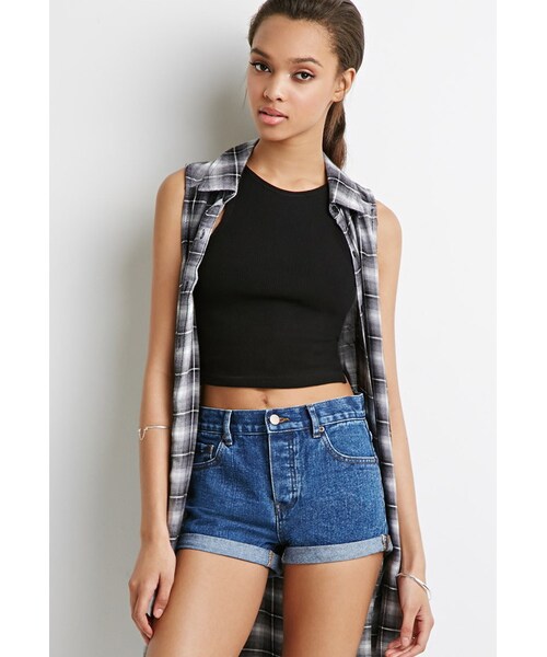 FOREVER 21(フォーエバー トゥエンティーワン)の「FOREVER 21 Cuffed Denim Shorts(その他パンツ・レディース・Blue・24/25/26/28/29)」の5枚目の写真