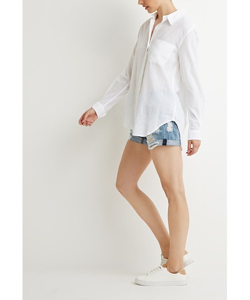 FOREVER 21（フォーエバー トゥエンティーワン）の「FOREVER 21 Oversized Cotton Shirt（シャツ/ブラウス・レディース・White・X-Small/Small/Medium/Large）」の2枚目の写真