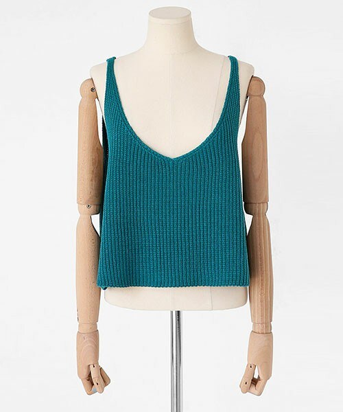 DHOLIC（ディーホリック）の「ハイゲージニットキャミソール（キャミソール・レディース・グレー/サーモンピンク/グリーン/カーキ/ワイン/ホワイト/ブラック/アイボリー・FREE）」の6枚目の写真