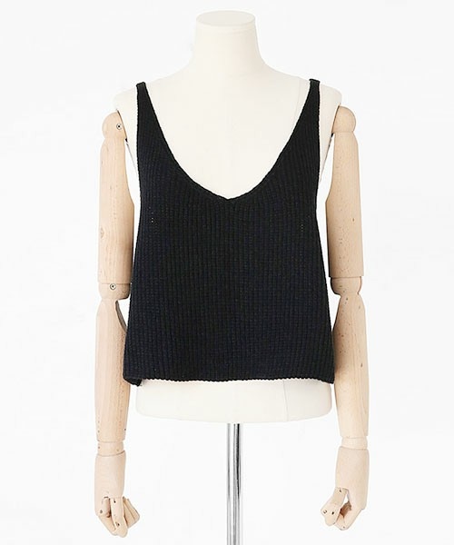 DHOLIC（ディーホリック）の「ハイゲージニットキャミソール（キャミソール・レディース・グレー/サーモンピンク/グリーン/カーキ/ワイン/ホワイト/ブラック/アイボリー・FREE）」の4枚目の写真